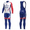 Tenue Cycliste Manches Longues et Collant à Bretelles 2018 FDJ N001